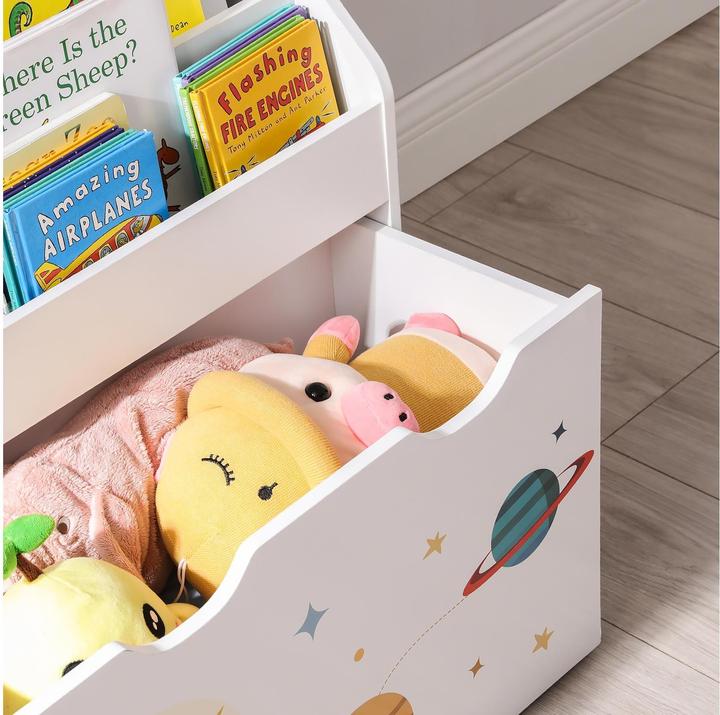 Immagine prodotto Songmics Scaffale per bambini bianco 62,5 x 29,5 x 70,0 cm