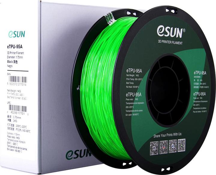 Immagine prodotto eSUN Filamento 3D eTPU-95A 1,75mm Tr. Verde 1kg (TPU, 1.75 mm, 1000 g, Blu)