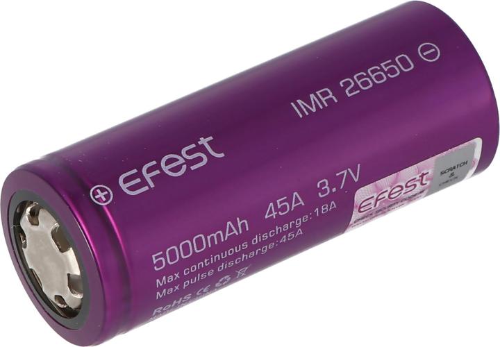 Produktbild Efest Akkku Purple IMR26650, ungeschützt (1 Stk., 26650, 5000 mAh)