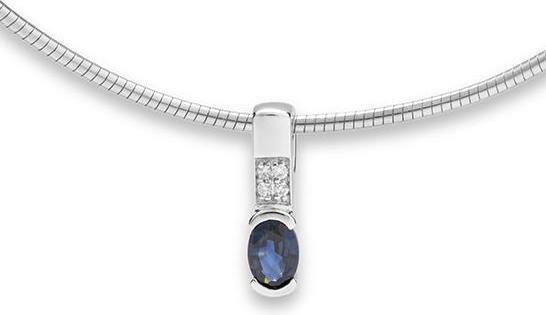 Breuning ANHÄNGER - E. SAFIR 1. Qualität /Brill. 0,03 Ct. H/si (585, - Gold)