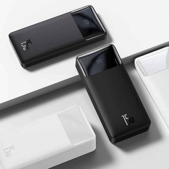 Image du produit Baseus Banque d'alimentation Bipow 20000mAh, 15W (blanc) (20000 mAh, 15 W, 74 Wh)