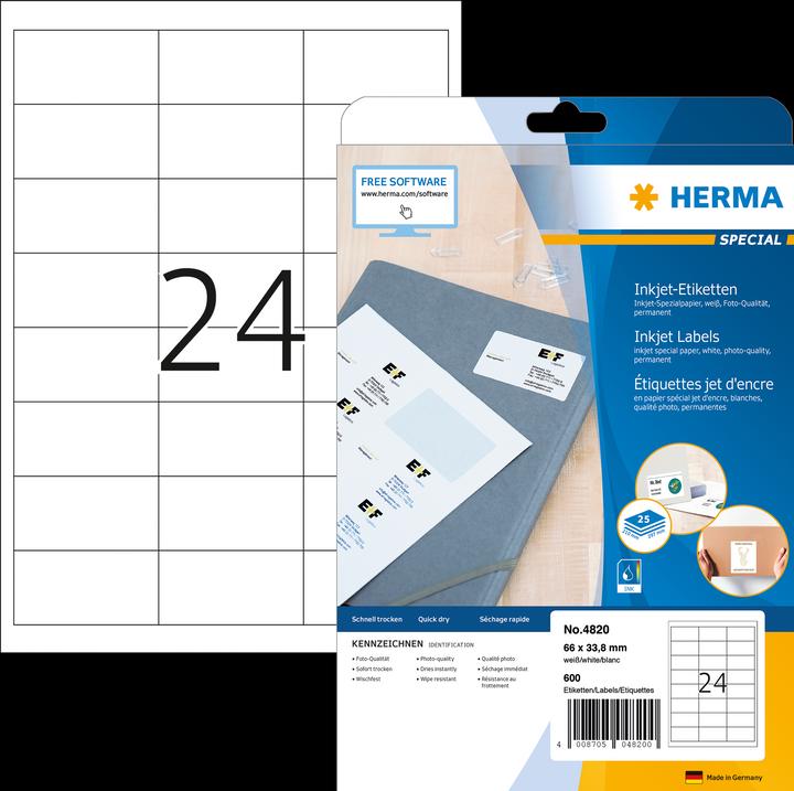 Actual product image HERMA Inkjet labels A4