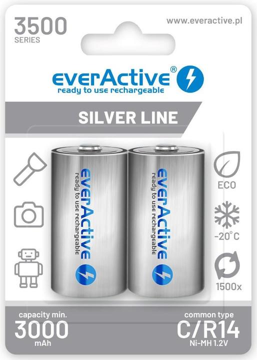 Produktbild Everactive Rechargeable Batteries R14/C Ni-MH 3500 mAh ready to use - Batterie - Baby (C) (2 Stk., C, 3500 mAh)