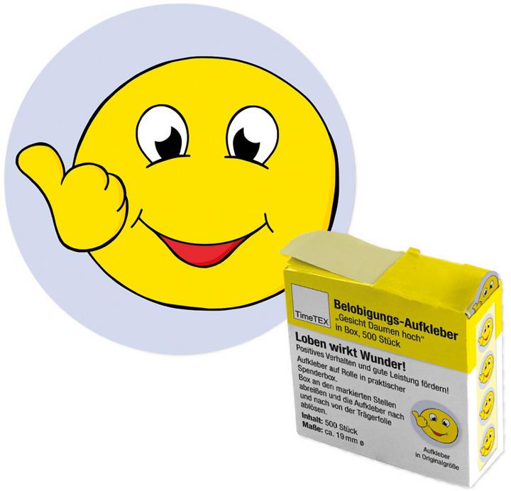 TimeTEX TIME TEX Belobigungs-Aufkleber 62215 Gesicht Daumen hoch 500 Stück