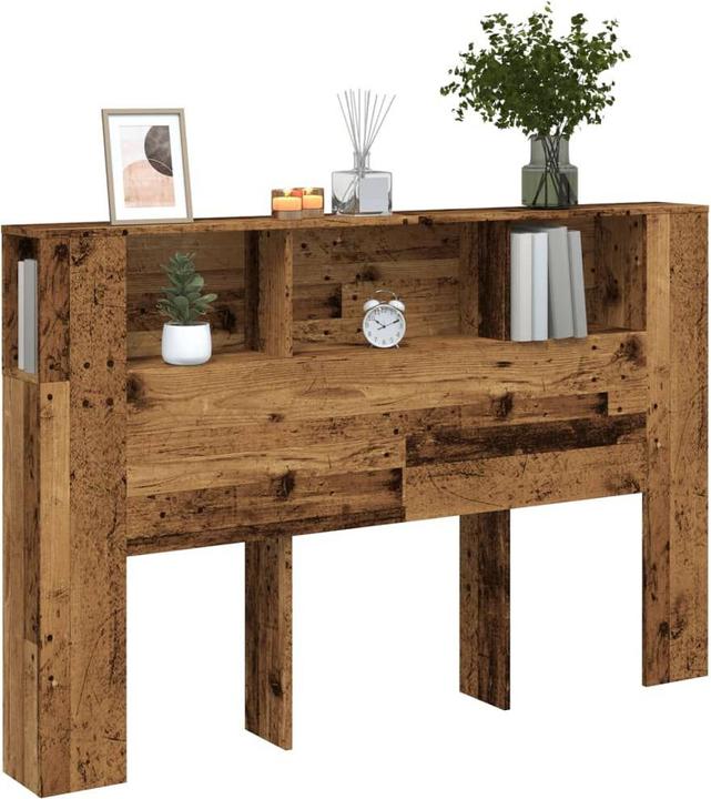 Produktbild VidaXL Kopfteil mit Stauraum Kopfteil-Regal Altholz-Optik 160x18,5x103,5cm
