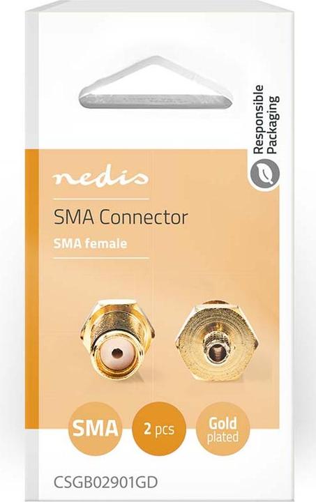 Produktbild Nedis SMA-Anschluss | Gerade | Buchse | Vergoldet | 50 Ohm | Kräuseln | Kabeleingangsdurchmesser: 2. (Antennenkabel)