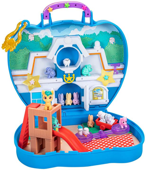 My Little Pony Mini World Magic Tierchenecke Mini-Spielwelt, Spielset zum Selberbauen mit Hitch Trai