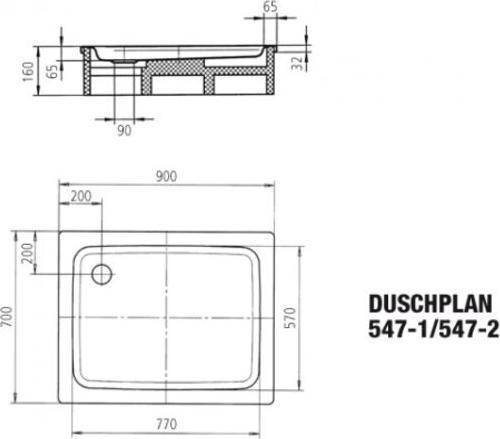 Produktbild Kaldewei Duschplan 547-2 70x90cm mit Styroporträger