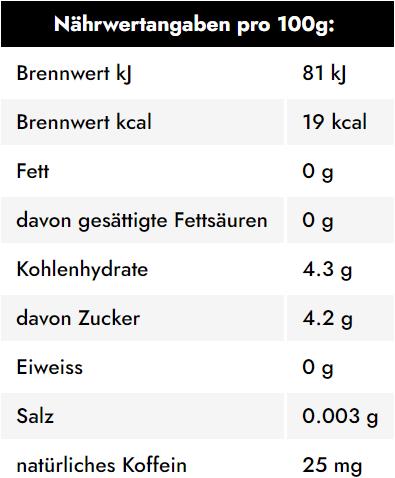Nährwerte und Zutaten Acáo Erfrischungsgetränk Tray mit Pink Grapefruit & Guarana Bio (12 x 25 cl)