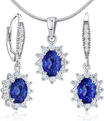 Silvego Damenschmuck Set aus 925 Sterling Silber Ohrringe und Anhänger in Farbe (925 Sterling Silber)