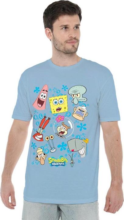 Immagine prodotto Spongebob Squarepants Maglietta Volti dei Personaggi Uomo (XXL)
