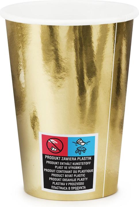 Produktbild Partydeco Metallisierte Papierbecher Gold (6 x)