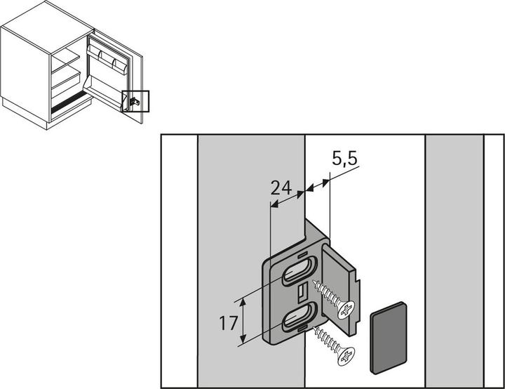 Produktbild Hettich Schleppbeschlag für Einbaukühlschränke (1 Stk.)