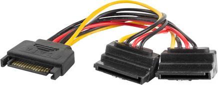 Lanberg CA-SASA-10CU-0015 Cavo SATA 0,15 m SATA 15-pin 2 x SATA 15-pin Nero