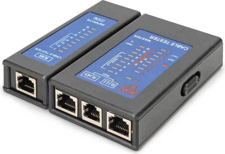 Immagine prodotto Digitus Tester per cavi, rete, RJ45, unità principale del tester monofacciale, remoto, tester PoE, con