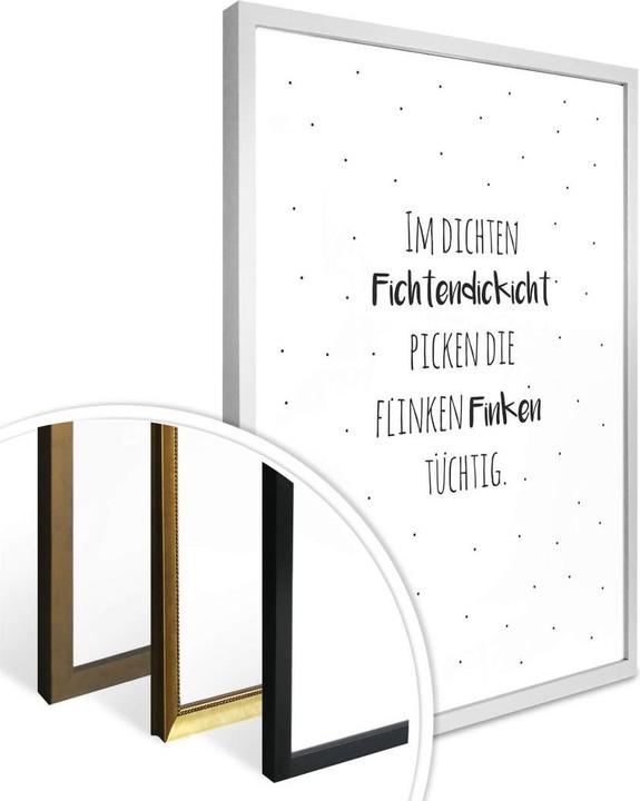 Produktbild Trenddeko Zungenbrecher - Im dichten Fichtendickicht (24 x 30 cm)