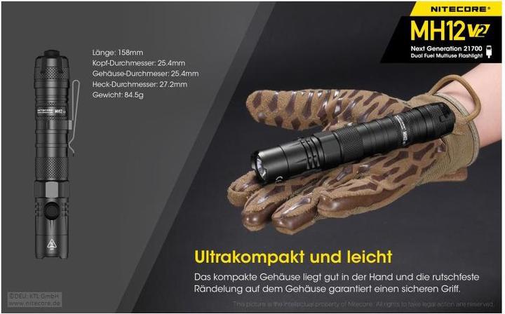 Image du produit Nitecore MH12 V2 - 1200 lumens (15.80 cm, 1200 lm)