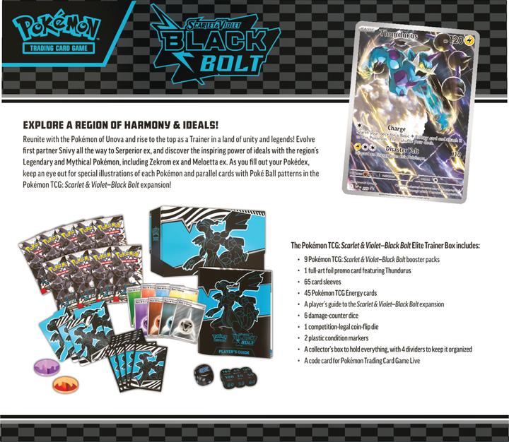 Actual product image Pokémon Scarlet & Violet Black Bolt Elite Trainer Box (English)
