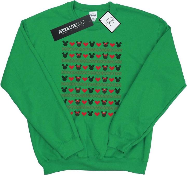Disney Mickey And Minnie Christmas Hearts Sweatshirt (L)
