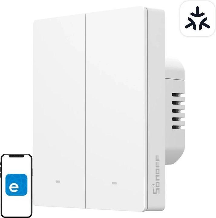 Produktbild Sonoff M5-2C-80W Matter smart wall switch (2-channel, for frame)