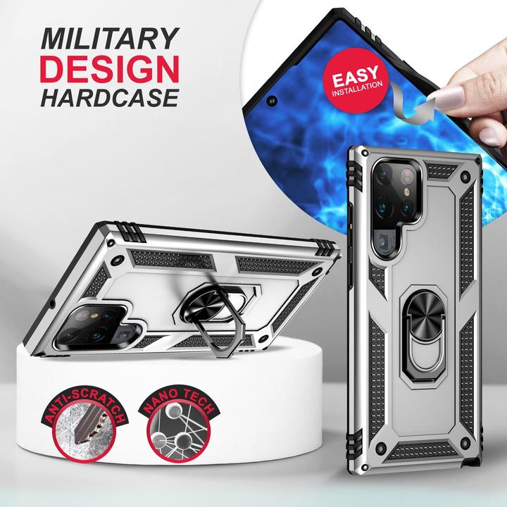 Actual product image Nalia Military-style ring cover with 2x display & camera protection (Samsung Galaxy S23 Ultra)