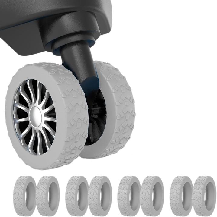 Immagine prodotto Swissdetector Coprigomme per valigie - Silenzioso - 8 pezzi - Grigio (Guaina protettiva)