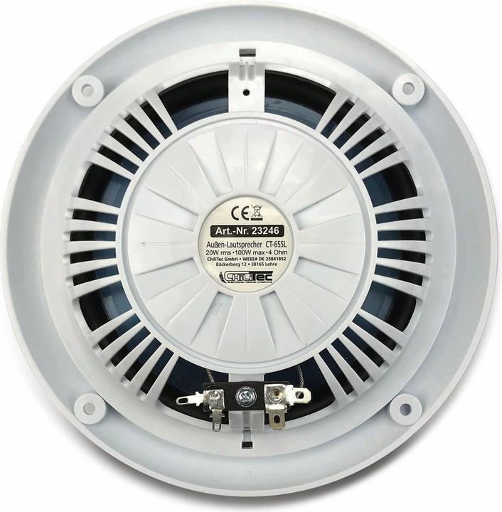 Actual product image Chilitec Outdoor speaker CT-65SL, waterproof, SlimDesign 6.5", 100 W, white (1 pcs.)