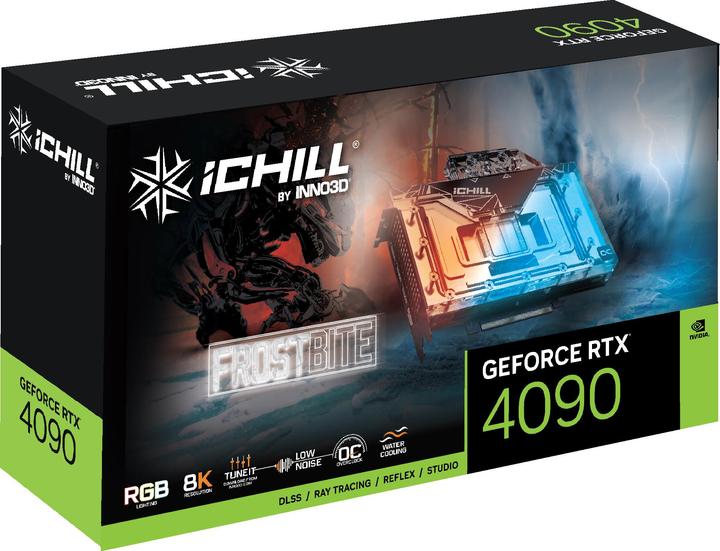 Productafbeelding Inno3D RTX4090 ICHILL FROSTBITE GDDR6X HDMI 3xDP WK (24 GB)