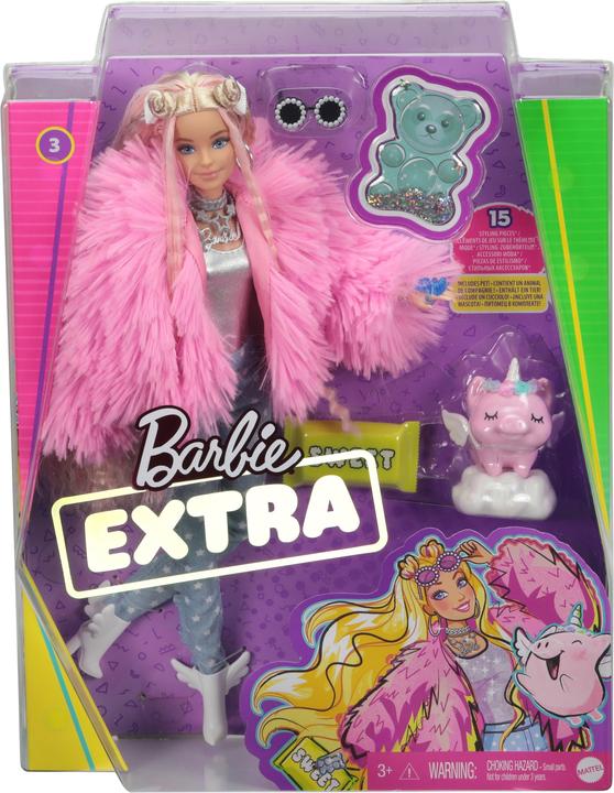 Actual product image Barbie Extra Doll - Fluffy pink jacket