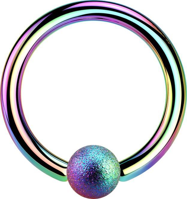 Star Piercing Ball Closure Ring farbig gesprenkelt (ohne Messing, Chirurgenstahl 316L)