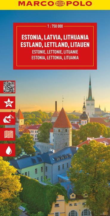 Produktbild Reisekarte Estland, Lettland, Litauen 1:750.000