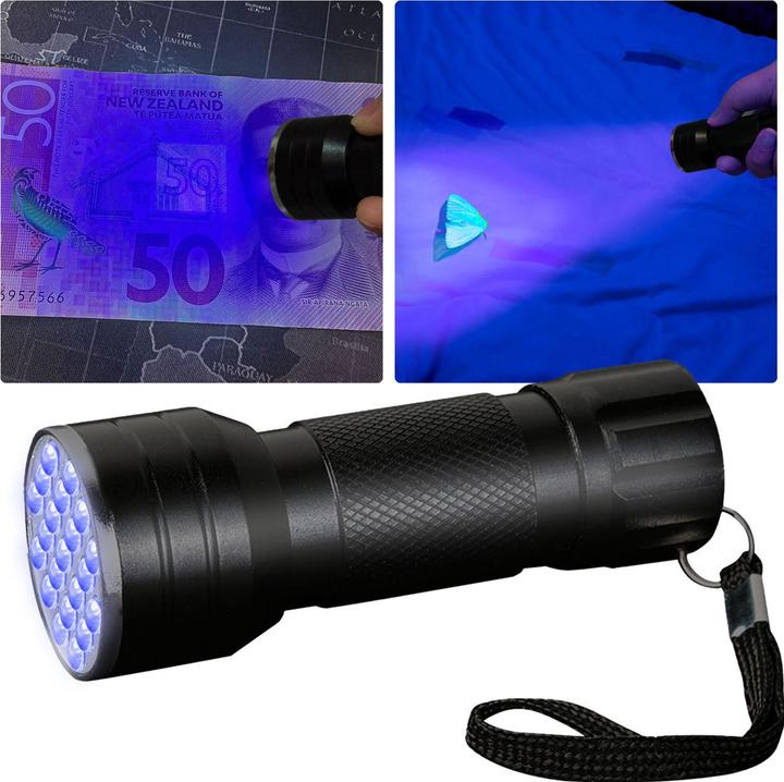 Produktbild Casativo 2in1 UV-Taschenlampe und Geldschein-/Ausweisprüfer, 21 LEDs, Batteriebetrieb (9.70 cm)