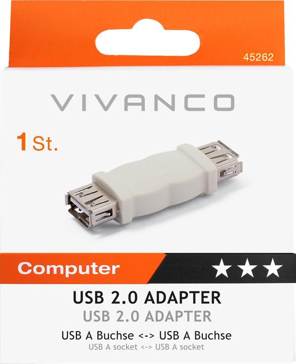 Produktbild Vivanco High-grade USB 2.0 compatible adapter USB A White (USB-A)