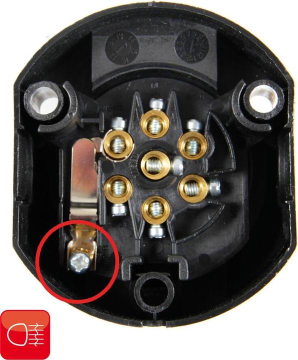 Actual product image Lampa Trailer socket 7-pin with contact for fog light