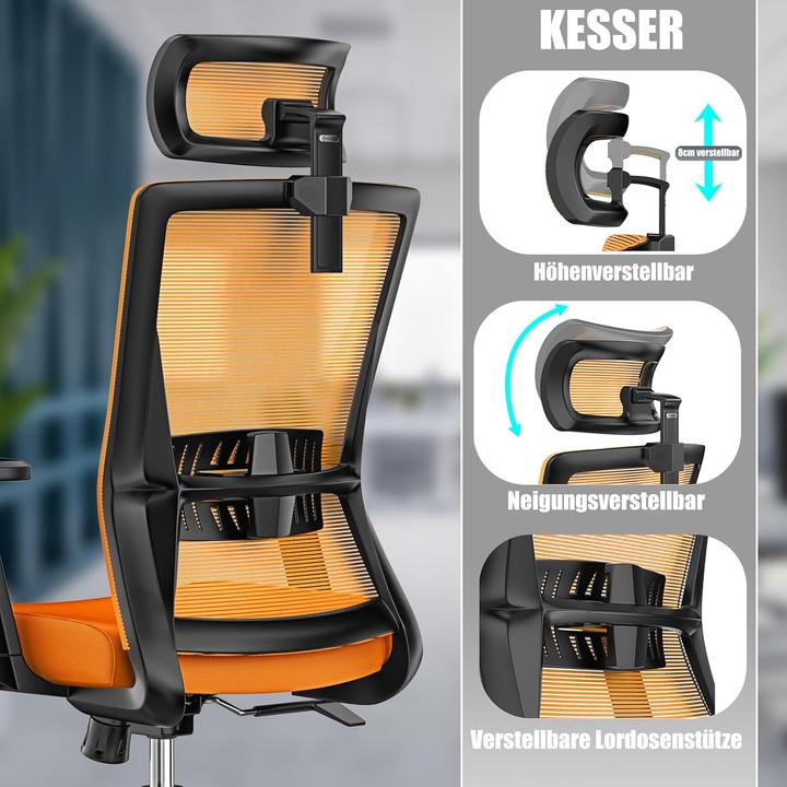 Produktbild Kesser Ergonomischer Bürostuhl mit Wippfunktion und Lendenstütze