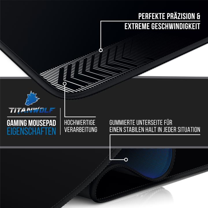 Actual product image Titanwolf Gaming Mouse Pad, XXXL 1500 x 800 x 3 mm Mouse Mat Extra Large / Washable, Black (3XL)
