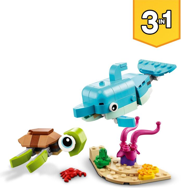 Image du produit LEGO Dauphin et tortue (31128, LEGO Creator 3-in-1)
