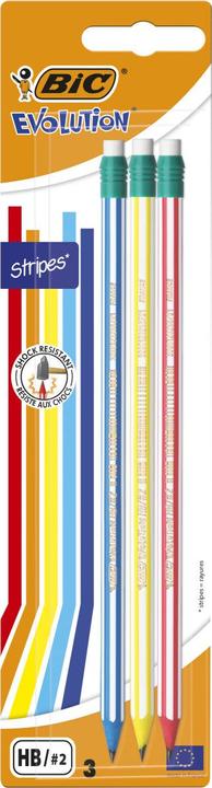 Produktbild Bic Evolution Stripes Bleistift (HB, 3 x)
