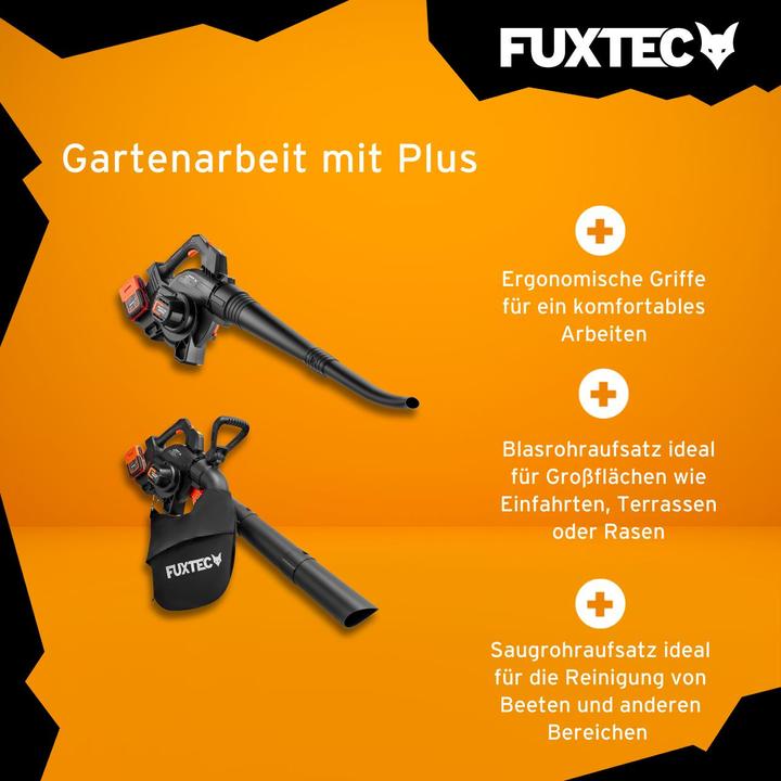 Produktbild Fuxtec 40 Volt 2in1 Akku-Laubbläser/-sauger Set FX-E2LBS-SET (Akkubetrieb, Laubsauger-& bläser)