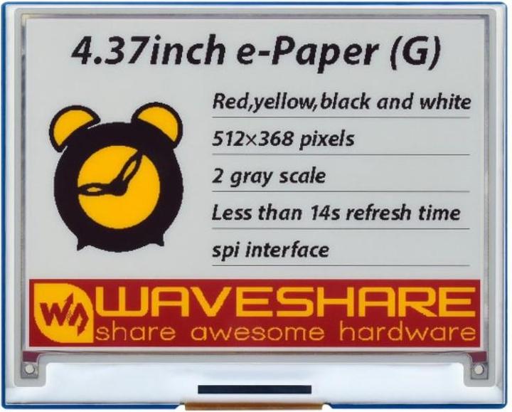 Produktbild WaveShare 512x368 4.37inch 4-Farben E-Ink Display