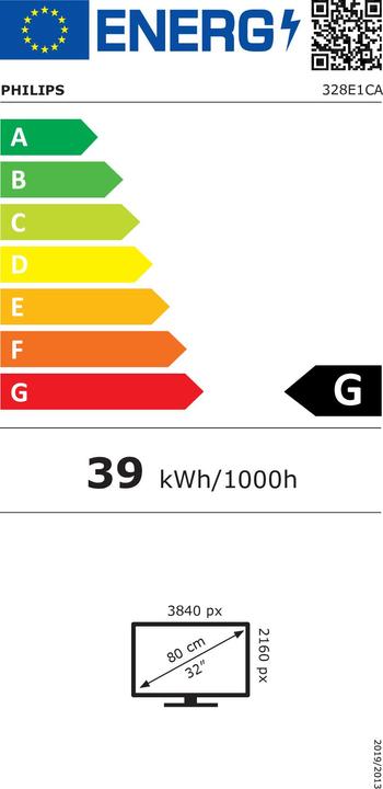 Energie-Label Philips 328E1CA/00 (3840 x 2160 Pixel, 32")
