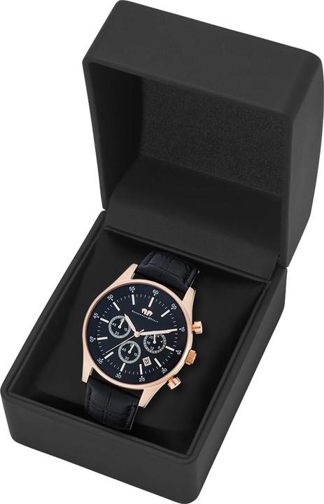 Produktbild Herren Chronograph Goodwill Echtleder schwarz - 4416 (Chronograph, 45 mm)