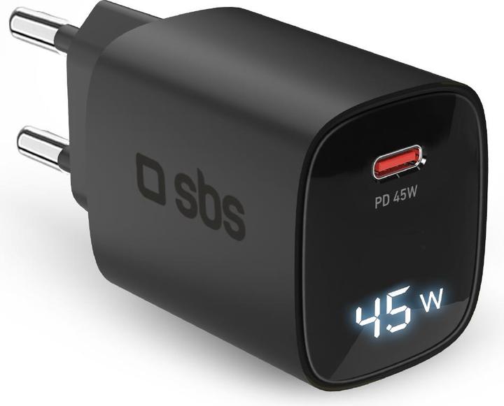 Productafbeelding SBS PD reislader 45W USB-C LCD scherm GaN zwart (45 W)
