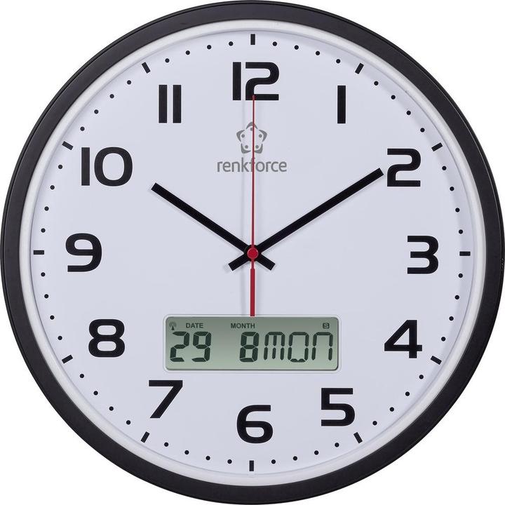 Renkforce Funk-Wanduhr mit LC-Display (32 cm)