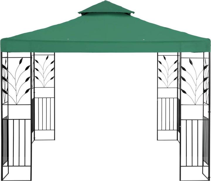 Produktbild Uniprodo Gartenpavillon Festzelt Pavillon Partyzelt Metall Sonnendach 3x3m dunkelgrün (300 cm, 300 cm)