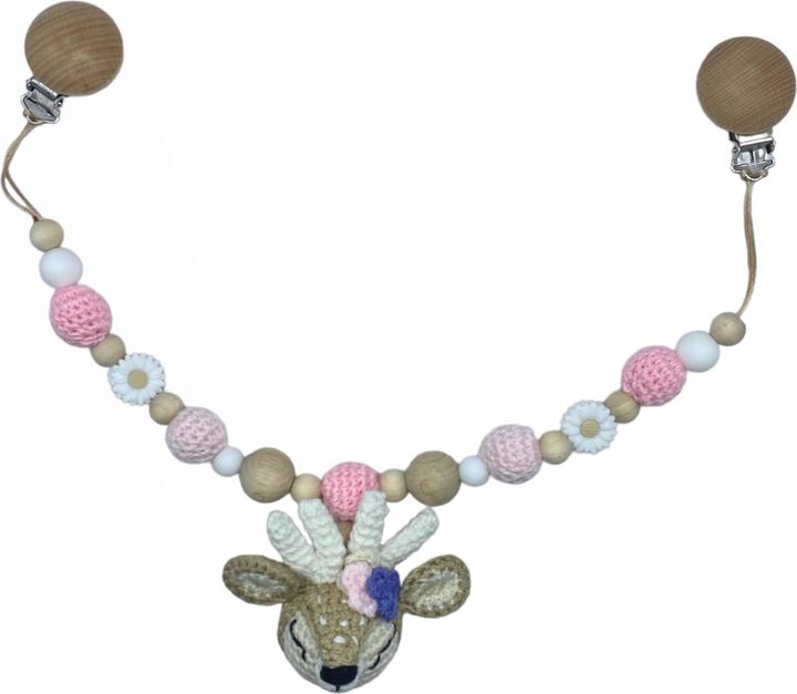 Image du produit BabyExpress Chaîne de landau Bambi fleur pastel blanc-rose avec fleur