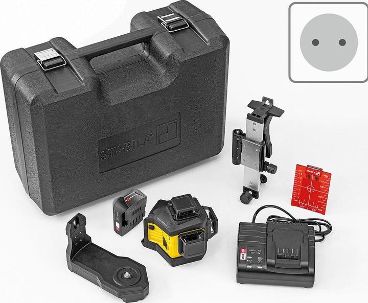 12 V 2.0 Ah CAS rechargeable battery, charger, SUB 10 universal bracket, SWB 10 wall bracket, target plate plokštelė, case