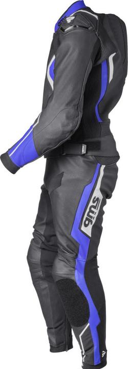 GMS Lederkombi GR-1 2PC schwarz-blau-weiss 50H (Herren, 50)