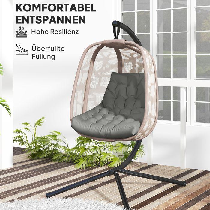 Produktbild Swisshandel24 Sitzkissen, 120x100 cm Stuhlkissen mit Rückenlehne, 8cm dick, wasserabweisend, Grau