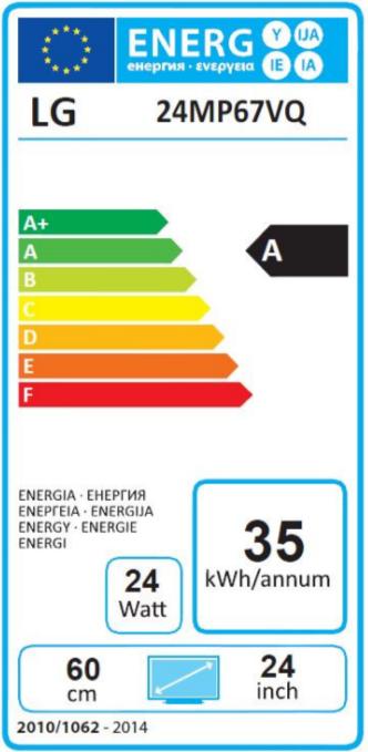 Energie-Label LG 'TFT 24" 24MP67VQ-P' (1920 x 1080 Pixel, 23.80")